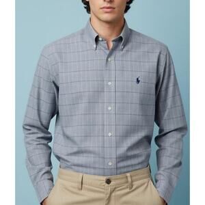 Polo Golf Ralph Lauren Westerton‎ Button-Up Blue Plaid Long Sleeve Shirt Size XL